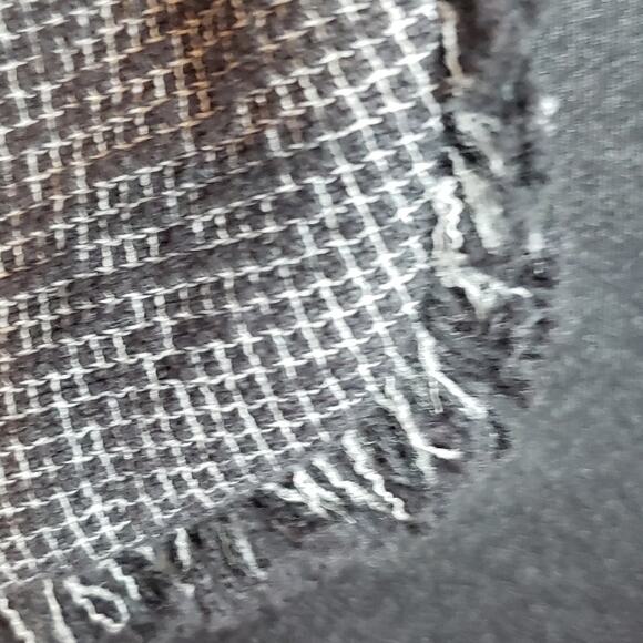 Ann Taylor Factory fringe edge black & white checked tweed women's blazer sz 0 - Picture 9 of 10